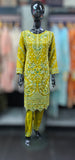 Mhendi green Kameez with straight trouser
