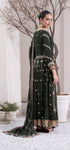 Ladies Long bottle green maxi/anarkali with intricate hand embellishments