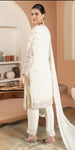 Ladies Cream Chiffon Kameez with Stone work