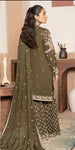 Ladies Mehndi Green Chiffon Kameez with Gharara