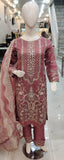 Ladies Cerise Pink kameez with intricate hand embellishments