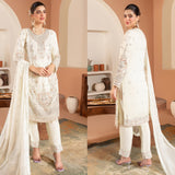 Ladies Cream Chiffon Kameez with Stone work