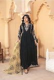 Black crushed chiffon long maxi with straight trouser