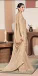 Ladies Gold Chiffon Kameez with Gharara