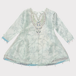 Girls Ice Blue Organza Peplum
