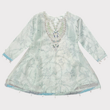 Girls Ice Blue Organza Peplum