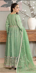 Ladies Long green maxi/anarkali with intricate hand embellishments