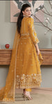 Ladies Long Gold maxi/anarkali with intricate hand embellishments