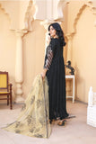 Black crushed chiffon long maxi with straight trouser