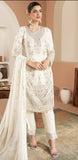 Ladies Cream Chiffon Kameez with Stone work