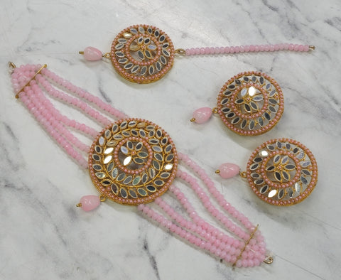 Light Pink Chowker 3pcs Set